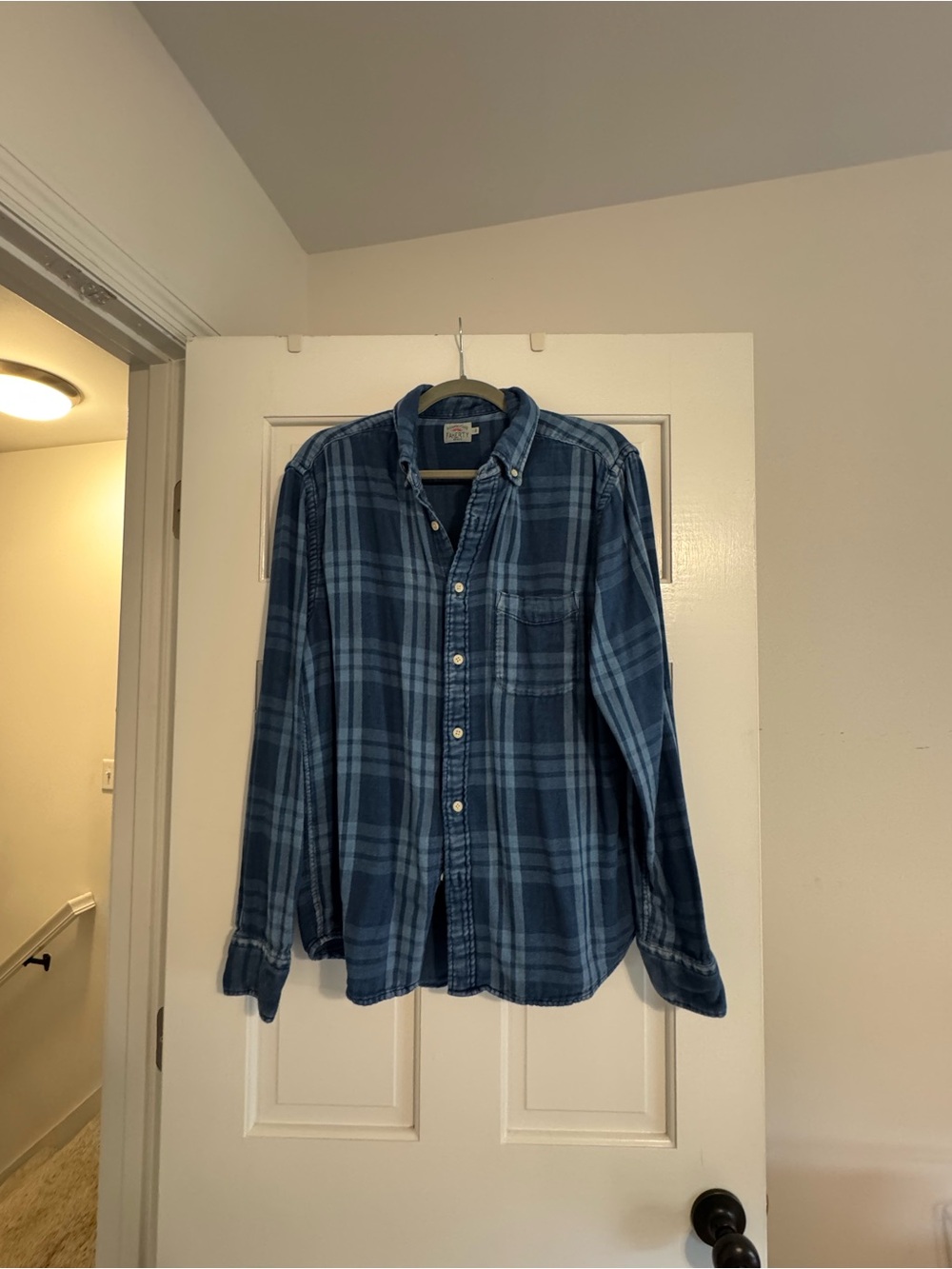 Faherty Indigo Plaid Button-Down Shirt